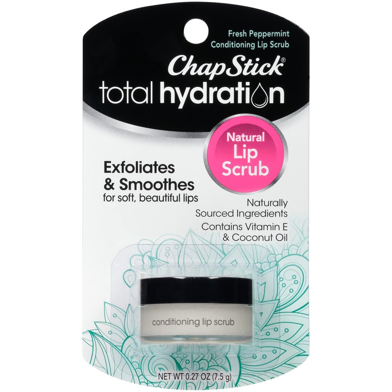 ChapStick Total Hydration Conditioning Lip Scrub Fresh Peppermint, Lip Exfoliator - 0.27 Oz - Image 1