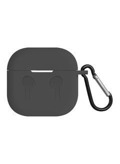 AirPods 4 Case Silicone, Compatible with AirPods 4th Generation Case (2024), Drop Protection Cover with Keychain Dark Grey