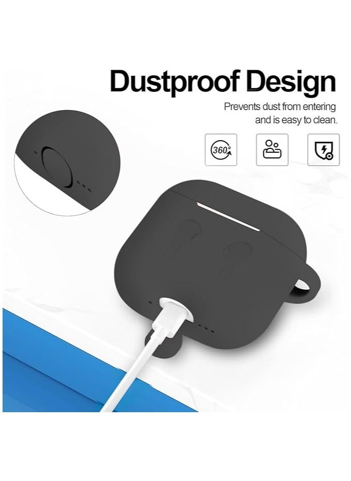 Generic - AirPods 4 Case Silicone, Compatible with AirPods 4th Generation Case (2024), Drop Protection Cover with Keychain Dark Grey - Image 1