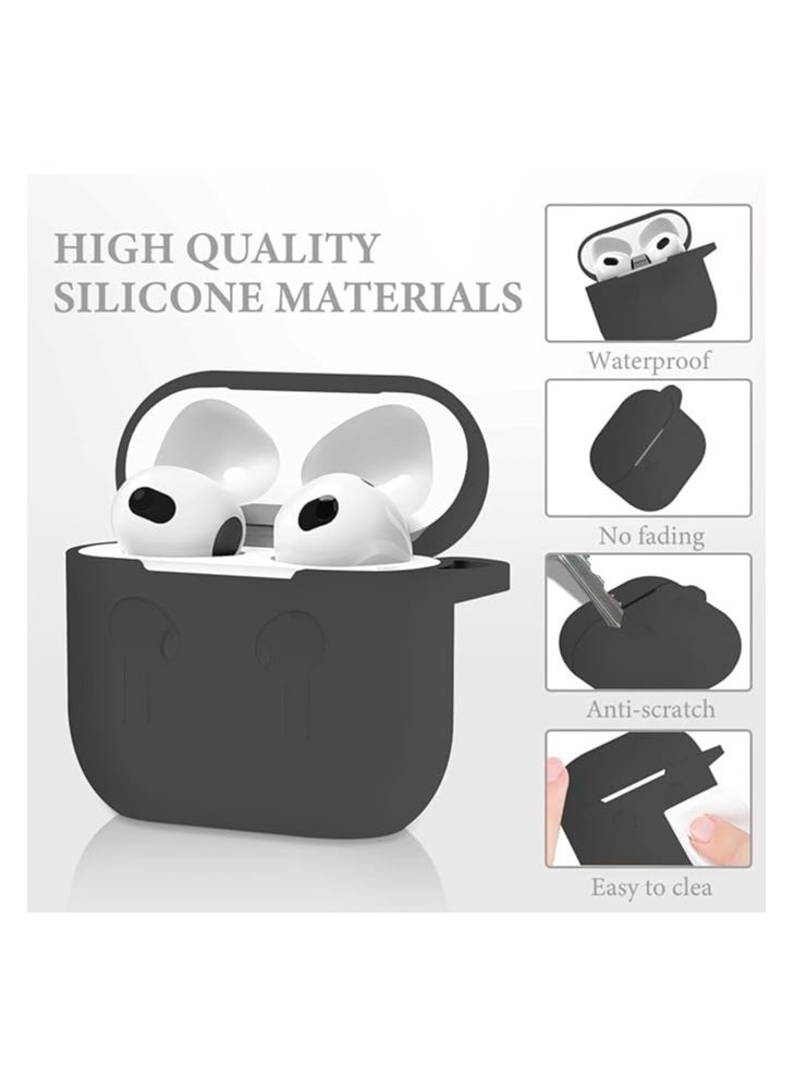 Generic - AirPods 4 Case Silicone, Compatible with AirPods 4th Generation Case (2024), Drop Protection Cover with Keychain Dark Grey - Image 1