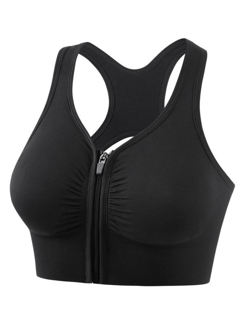 Generic High Strength Front Zipper Sports Bra, No Steel Ring Gathering, Yoga Shockproof Running Women's Sports Bra  - Image 1