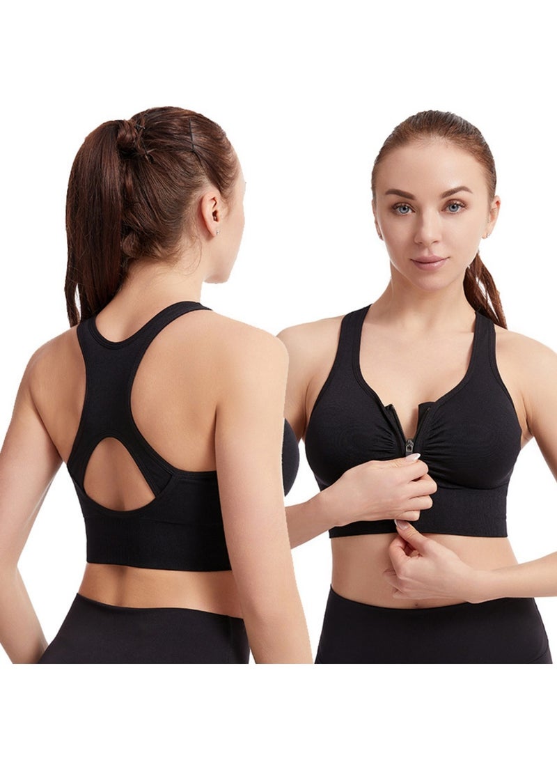 Generic High Strength Front Zipper Sports Bra, No Steel Ring Gathering, Yoga Shockproof Running Women's Sports Bra  - Image 2