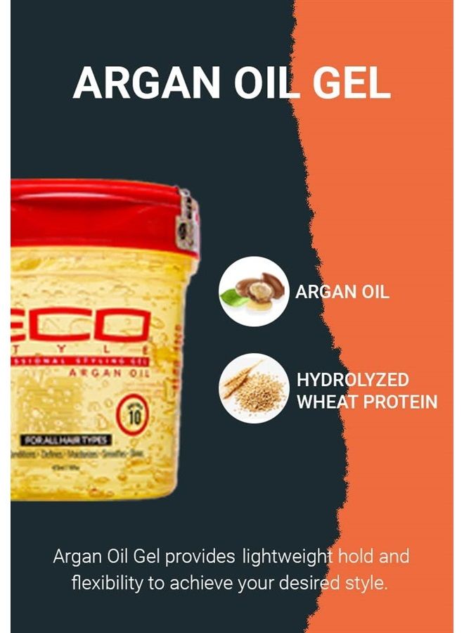 Eco Style جيل إيكوكو - زيت الأركان - زيت زيتون نقي 100% - يعزز صحة الشعر - يغذي ويصلح الشعر - لمعان يدوم طويلاً - ثبات أقصى 10/10 - يروض الشعر المجعد - لجميع أنواع الشعر - 16 أونصة - Image 3