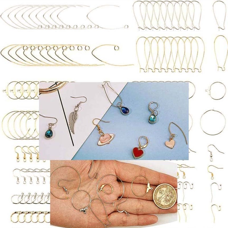 DIY Crafts DIY Crafts (60 Pcs, Bright Silver) Kidney Ear Wires Lever Back Beading Hoop Earring Findings Fish French Earring Hook Earwire for DIY Dangle Earrings Jewelry Making Hypoallergenic,Mixed Color 