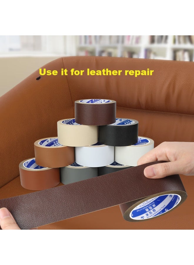 Miloch Miluqi Self-Adhesive Leather Sofa Repair Patch, Seat Renovation, Car Leather Seat, Electric Vehicle Seat Leather Repair, Self-Adhesive Roll, Black [5Cm Wide * 5M Long], 2 Rolls - Image 2