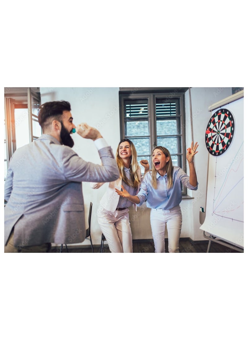 Generic - 17'' Paper Darts Board Game Set 2-Sided with 6Pcs Steel Tip Darts - Image 1