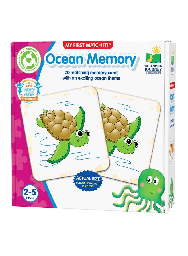 The Learning Journey My First Memory Game - Ocean Memory - 20 Card Matching Memory Game - Educational Toddler Gifts for Boys & Girls Ages 2 and Up, Multicolor - Image 3
