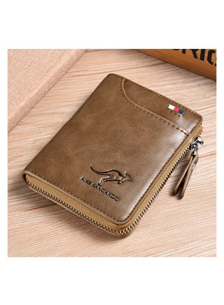 Leather Wallet Men Purse With Zipper Short Wallet