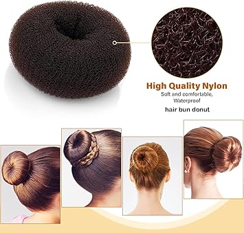 Miss Pouty Hairso Massive 56 Inches Wide Big Hair Bun Extra Large Hair Doughnut Donut Bridal Wedding Hollywood Hair Style Bun Ring Choose Colour Brown Black or Blonde Brown by hairso - Image 3