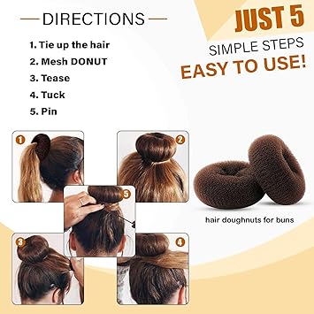 Miss Pouty Hairso Massive 56 Inches Wide Big Hair Bun Extra Large Hair Doughnut Donut Bridal Wedding Hollywood Hair Style Bun Ring Choose Colour Brown Black or Blonde Brown by hairso - Image 5