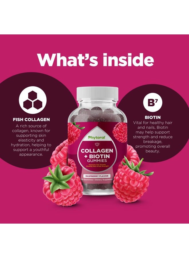 Phytoral Hydrolyzed Collagen Gummies Vitamins for Adults - Hair Skin and Nails Gummies for Healthy Hair Growth Glowing Skin and Nail Care - Pure Collagen Supplement for Joint Support Hair Loss and Skin Care - Image 5