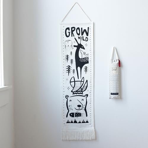 Wee Gallery Canvas Growth Chart for Kids, Toddler Height Tracker Ruler, 44x13 Inches Nursery Wall Hanging Decor, Organic Cotton Growth Chart, Modern Keepsake for Home or Playroom, Woodland - Image 4