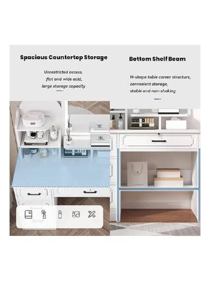 keke Multifunctional Makeup Vanity Dressing Table with LED Mirror and Chair 80 CM - Image 4