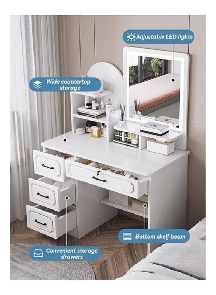 keke Multifunctional Makeup Vanity Dressing Table with LED Mirror and Chair 80 CM - Image 3