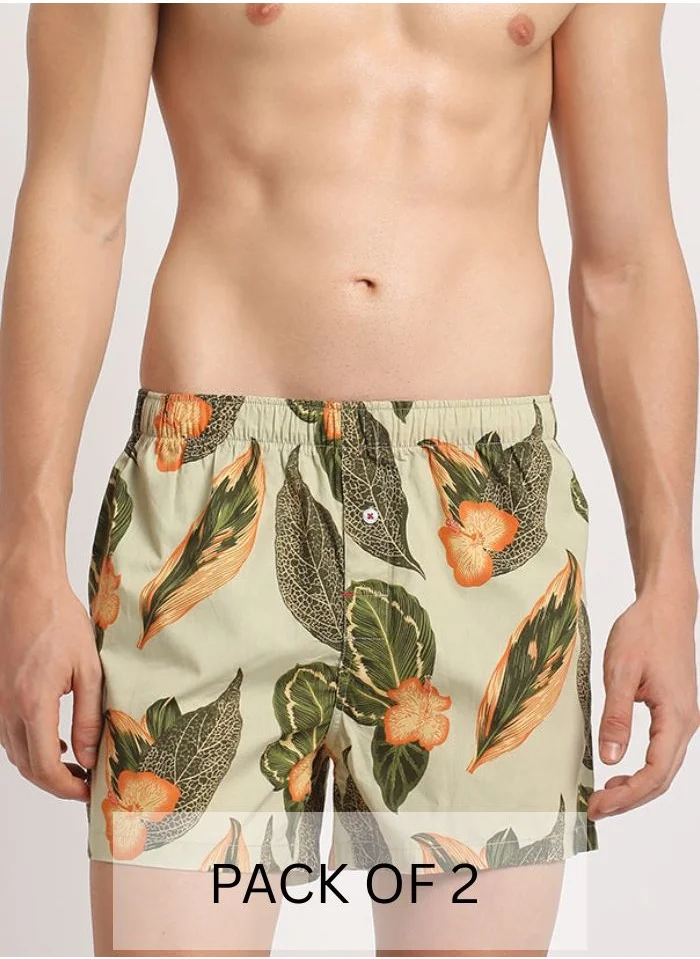THE BEAR HOUSE Mens Cotton Boxers Multipack Soft Breathable Underwear for Men Loose Fit Comfortable Boxer Shorts for Daily Wear Size-S-XL (Ilio)