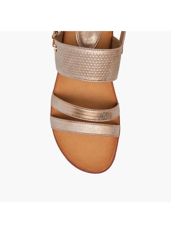 Le Confort Women's Textured Comfort Sandals with Hook and Loop Closure