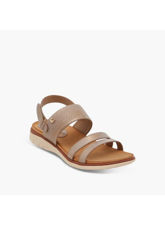 Le Confort Women's Textured Comfort Sandals with Hook and Loop Closure