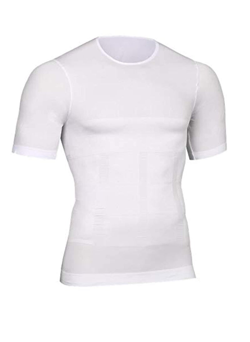 VIUAUAX Men's Compression Shirt Slimming Short Sleeve Baselayer Body Shaper Workout T-Shirt Cool Dry Shapewear Undershirt，Compression Shirt for Men Slimming Undershirt Body Shaper Tank top Shapewear Vest  - Image 1