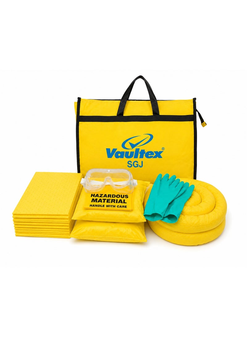 Vaultex Chemical Spill Kit 5 Gallon – Complete Emergency Spill Response Kit with Absorbent Pads, Sorbent Sock, Sorbent Pillows, Nitrile Gloves, Safety Goggles & Carry Bag - Image 2