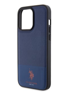 U.S.Polo iPhone 15 Pro PU Leather Mesh Pattern DH Case for - Navy  - Image 3