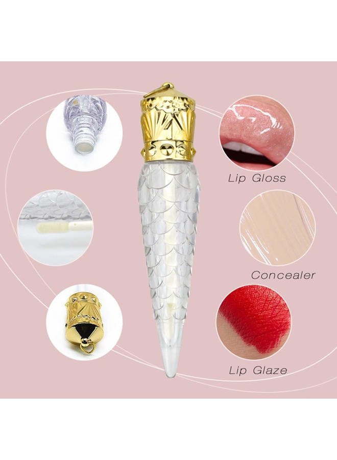 Healthcom 10 Packs Carrot Shape Crown Clear Lip Gloss Tubes Vials Empty Refillable Lip Balm Bottle Container Cosmetic Lip Glaze Tubes with Wand DIY Lipstick Tube Pot Beauty Lip Samples for Women Girls - Image 4
