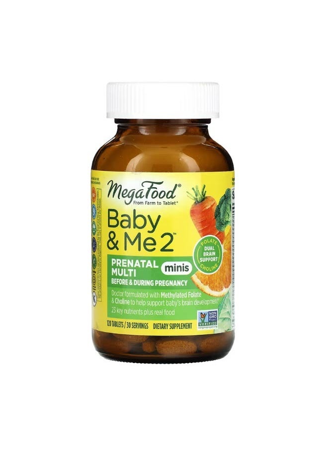MegaFood Baby and Me 2 Prenatal Multi Minis 120 Tablets  - Image 1
