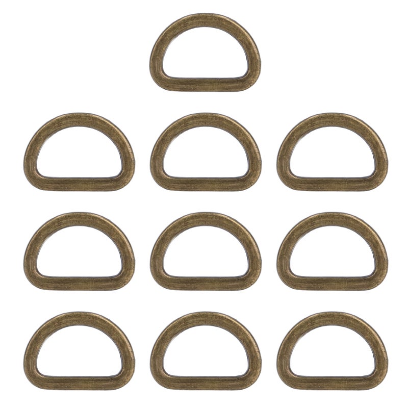 10pcs D Rings Reliable Durable Glossy Comfortable Small Compact Decorative Bag Buckles for DIY CraftsBronze - Image 1