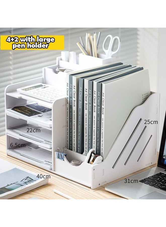 ZCM-HAPPY - Multi-Layer File Rack, Desktop Organizer and Storage Solution for Office Supplies, Books and Documents - Image 1