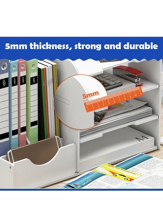 ZCM-HAPPY - Multi-Layer File Rack, Desktop Organizer and Storage Solution for Office Supplies, Books and Documents - Image 1