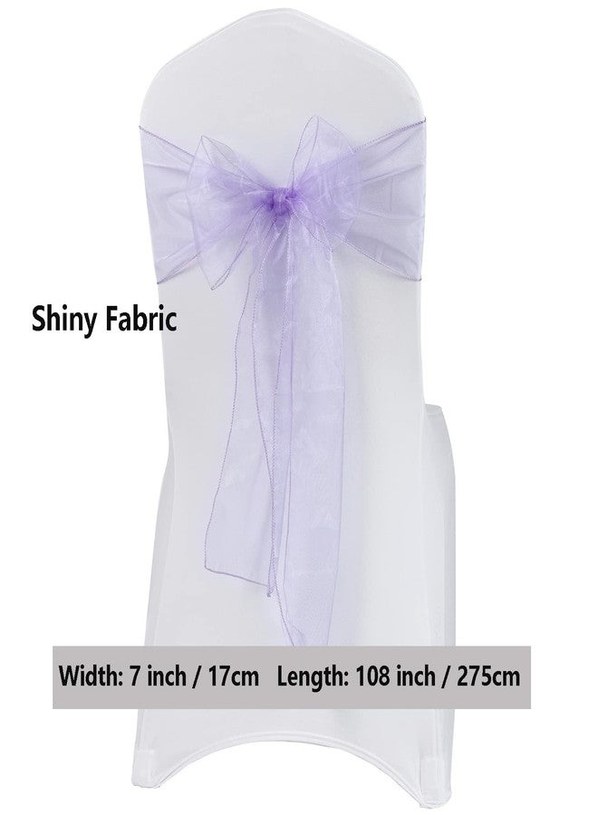 MAGTOWNE 50 Pack Lavender Organza Chair Sashes, Universal Chiffon Knots Lavender Chair Bows for Wedding Party Reception Ceremony Banquet Decor - Image 3