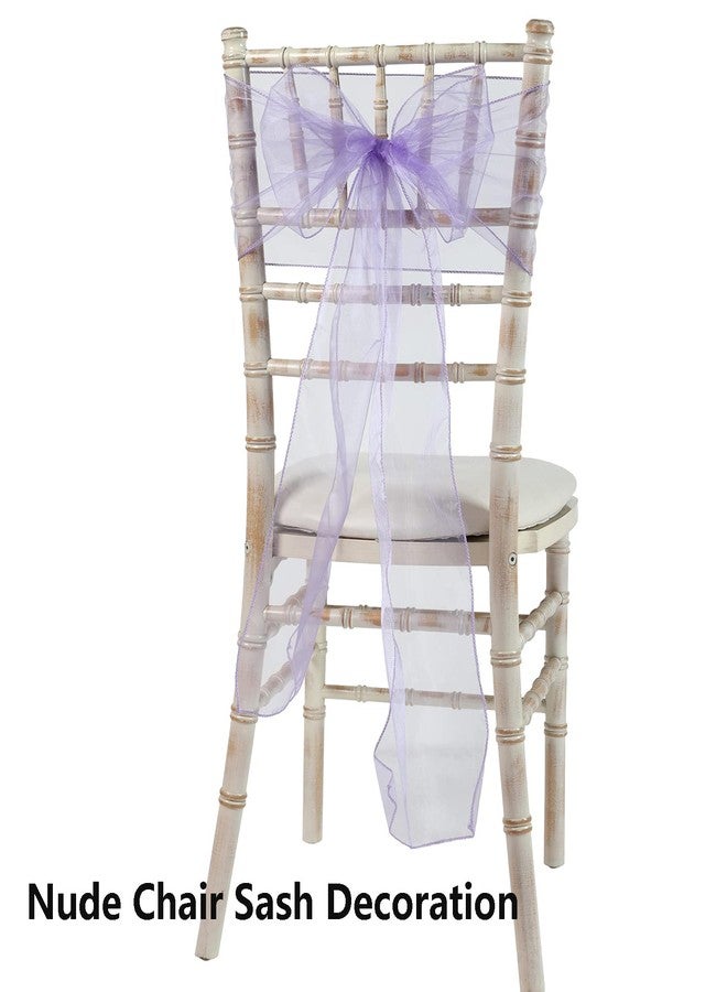 MAGTOWNE 50 Pack Lavender Organza Chair Sashes, Universal Chiffon Knots Lavender Chair Bows for Wedding Party Reception Ceremony Banquet Decor - Image 4