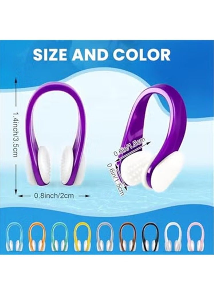 Captaintech Swimming Nose Clip - 10 Packs Silicone Swim Nose Plugs for Kids (Age 7+) and Adults,Waterproof Pool Nose Plugs for Diving Swimming and Other Water Sports with Storage Box,Multi-Color - Image 3