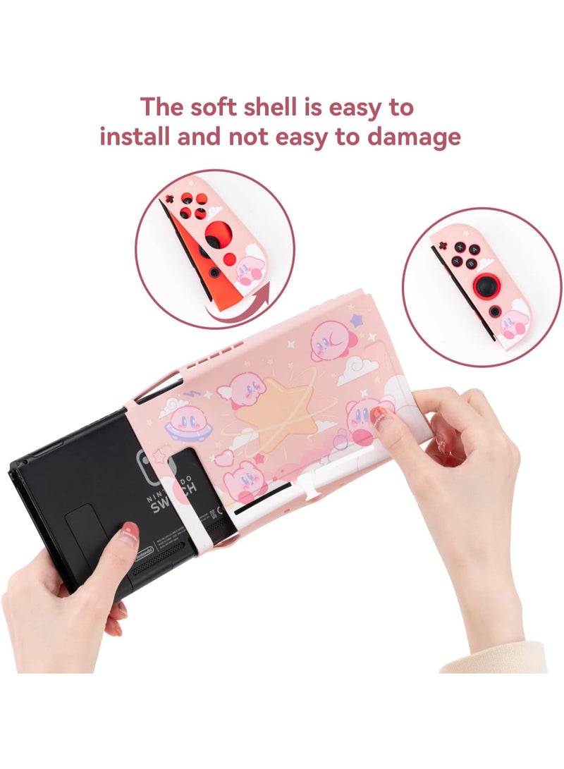 general Cute Kirby Switch Case | Dockable Case, Switch Compatible, Scratch Resistant and Shock Absorbing Design, Soft TPU Cover - Image 3
