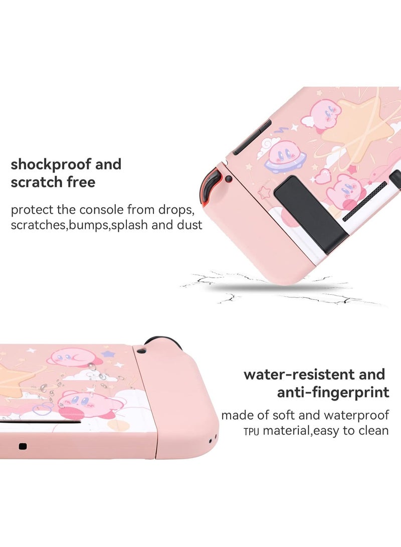 general Cute Kirby Switch Case | Dockable Case, Switch Compatible, Scratch Resistant and Shock Absorbing Design, Soft TPU Cover - Image 2