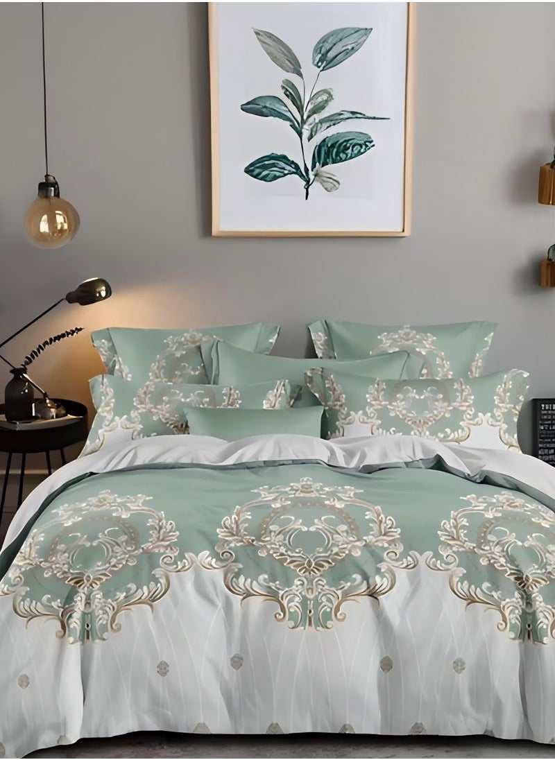 Generic Bedding set, cotton duvet cover set , king size ,6pcs set with duvet cover 220*240cm and fit sheet and 4pcs pillowcases 