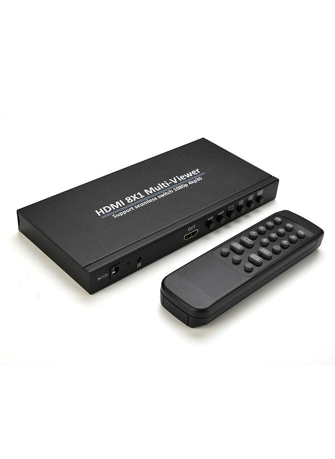 مقسم شاشة 8 × 1 HDMI 4K رباعي متعدد المشاهد و8 مقسم شاشة مع تبديل سلس