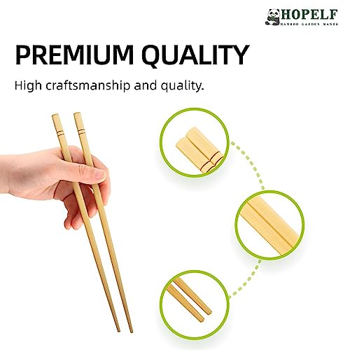 HOPELF 9.5 Inch X 5 Pairs Chopsticks,Reusable,Simplea and Minimalistic Design,More Size Choices 7"/9.5"/12" - Image 3