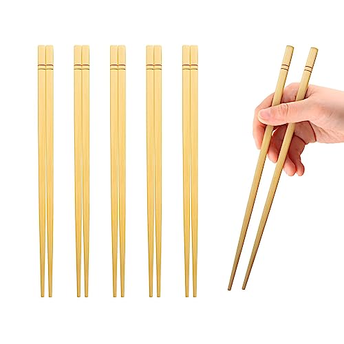 HOPELF 9.5 Inch X 5 Pairs Chopsticks,Reusable,Simplea and Minimalistic Design,More Size Choices 7"/9.5"/12" - Image 1