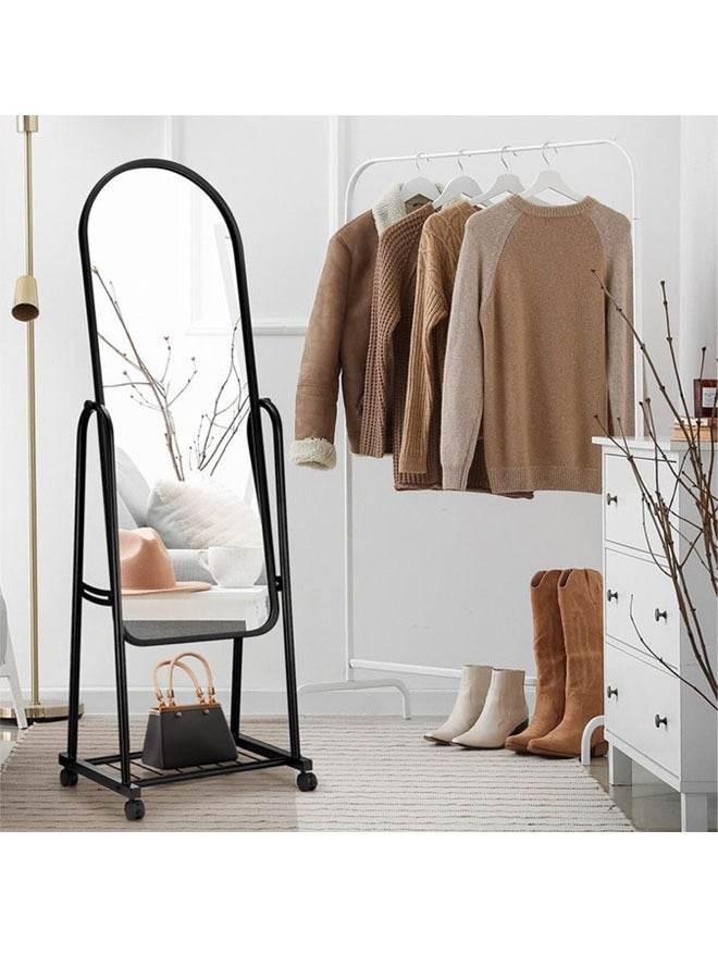 Taimi Taimi Full Length Standing Mirror with Adjustable Stand and Wheels Black 30x158cm  - Image 3