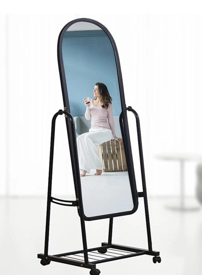 Taimi Taimi Full Length Standing Mirror with Adjustable Stand and Wheels Black 30x158cm  - Image 4