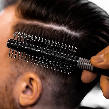 Charlemagne Round Barrel Hair Brush for Mens Quiff Roller Hair Styling Developed by Barbers for Blow Dry Round Brush Hairbrush Men - Image 3