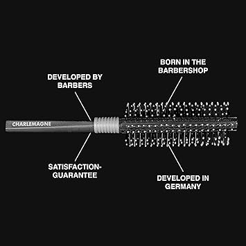 Charlemagne Round Barrel Hair Brush for Mens Quiff Roller Hair Styling Developed by Barbers for Blow Dry Round Brush Hairbrush Men - Image 4