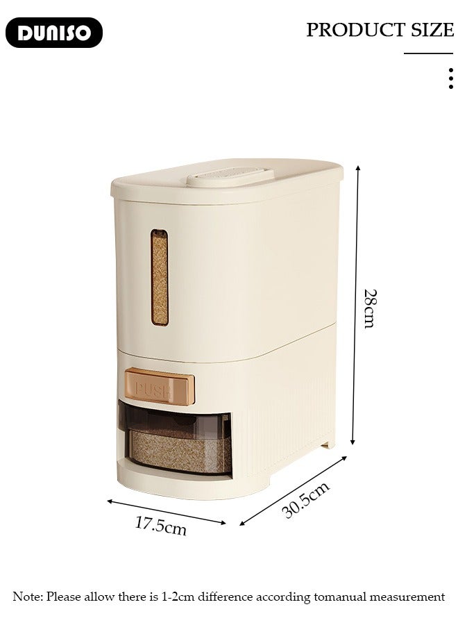 DUNISO Rice Dispenser,Rice Storage Containers,Rice storage Large Grain Container Storage with Measuring Cup & Time Scale,Household Cereal Dispenser Bucket for Home Kitchen Pantry Rice Corn  - Image 2