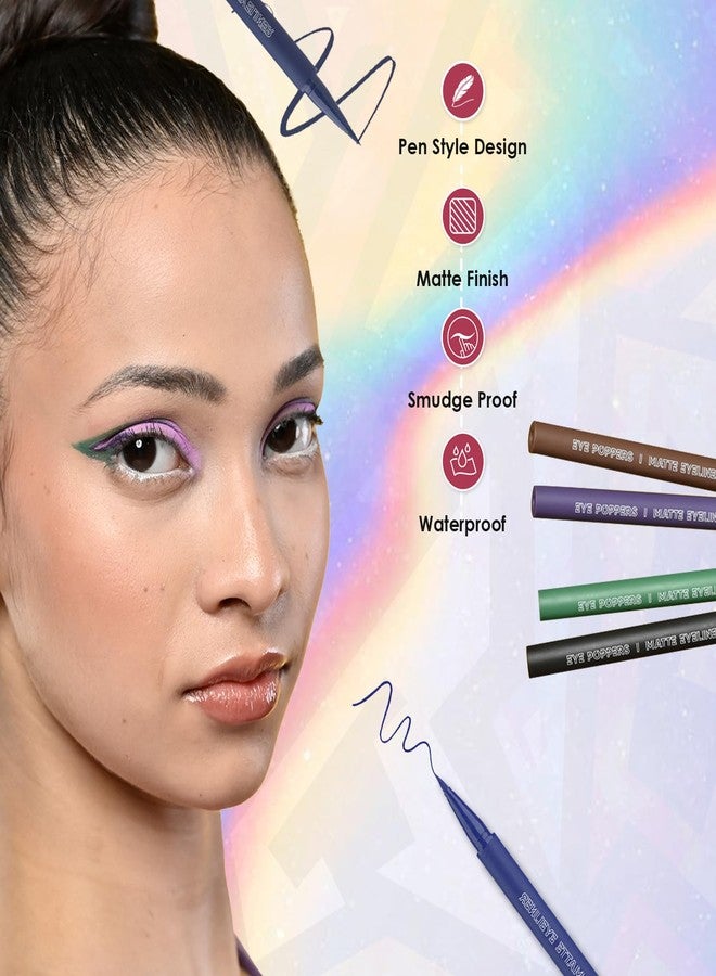 جلام 21 محدد عيون Glam21 Eye Poppers غير لامع | تركيبة مقاومة للتلطخ والماء | تصميم قلم | ألوان جريئة ونابضة بالحياة | صبغة عالية تدوم حتى 12 ساعة | بني - 0.5 غرام - Image 3