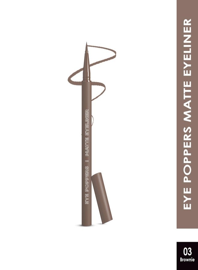 جلام 21 محدد عيون Glam21 Eye Poppers غير لامع | تركيبة مقاومة للتلطخ والماء | تصميم قلم | ألوان جريئة ونابضة بالحياة | صبغة عالية تدوم حتى 12 ساعة | بني - 0.5 غرام - Image 2