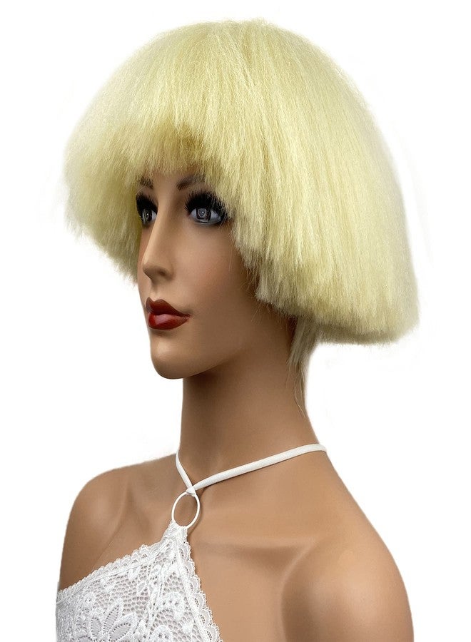 Aimole Yaki Straight Voluminous Mushroom Wig Blonde Mushroom Head Wig Bowl haircut Wigs Synthetic Wigs - Image 3