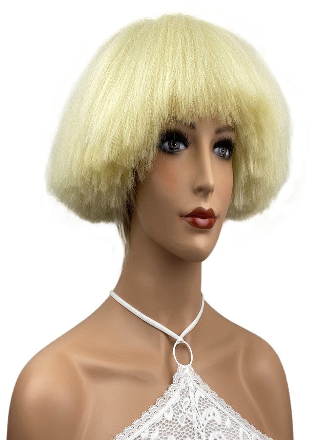 Aimole Yaki Straight Voluminous Mushroom Wig Blonde Mushroom Head Wig Bowl haircut Wigs Synthetic Wigs - Image 2