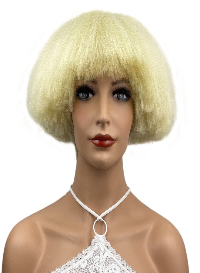 Aimole Yaki Straight Voluminous Mushroom Wig Blonde Mushroom Head Wig Bowl haircut Wigs Synthetic Wigs - Image 1