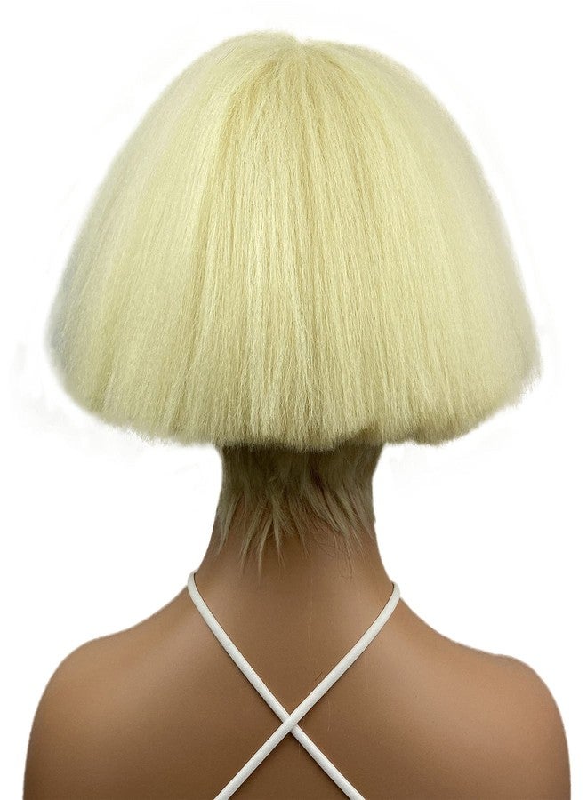 Aimole Yaki Straight Voluminous Mushroom Wig Blonde Mushroom Head Wig Bowl haircut Wigs Synthetic Wigs - Image 4
