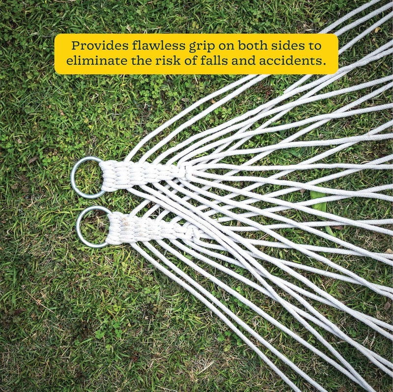 UGAOO Mayan Cotton Rope 2 Person Hammock Cotton Home Swing for Adults Kids for Balcony Indoor Outdoor Handmade Swing Bed with Hardwood Wooden 200 x 100 CM Ivory - Image 5